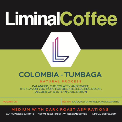 COLOMBIA - TUMBAGA EA SUGARCANE DECAF